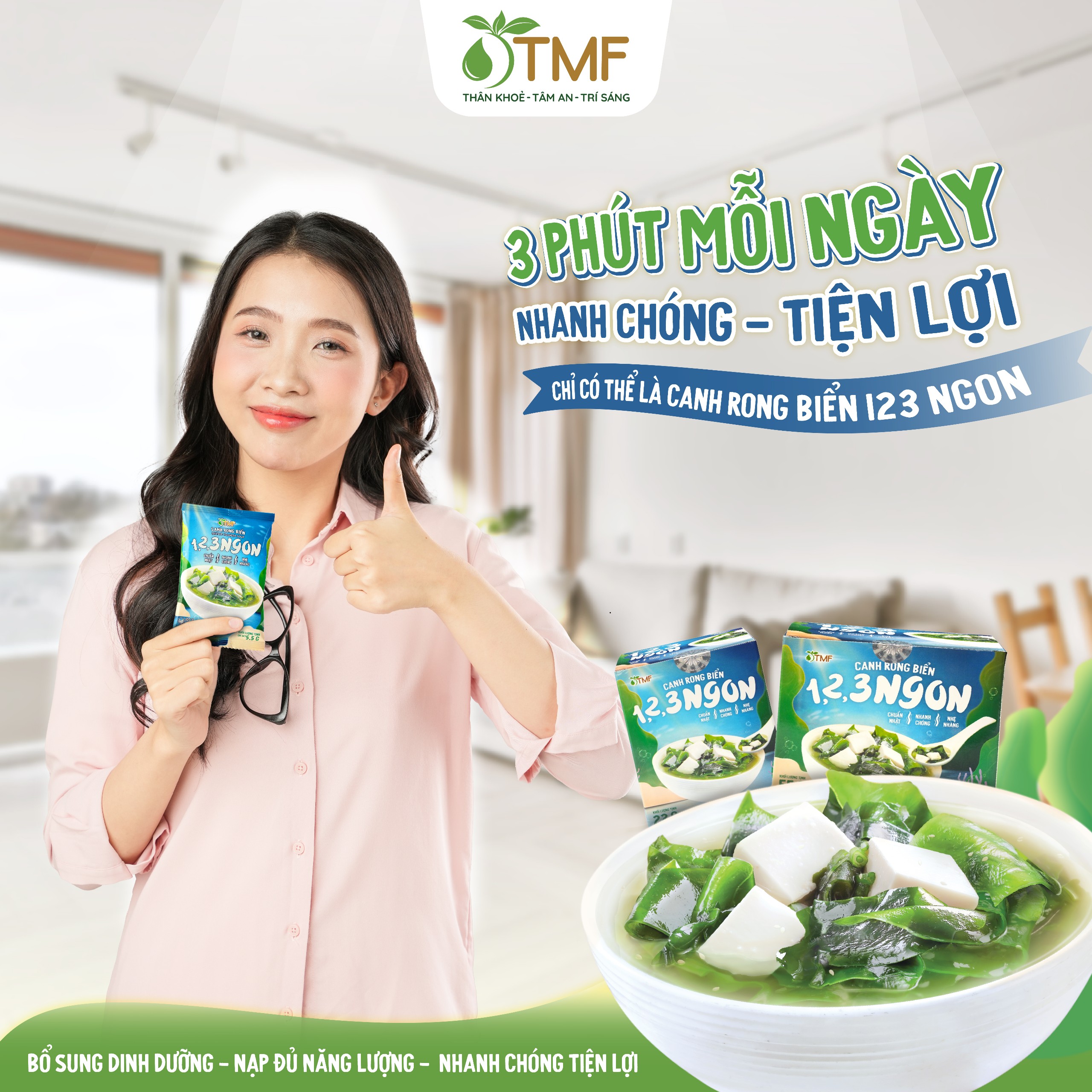 1 gói canh rong biển ăn liền nấu canh không bột ngọt cho bé TÂM MINH FOODS