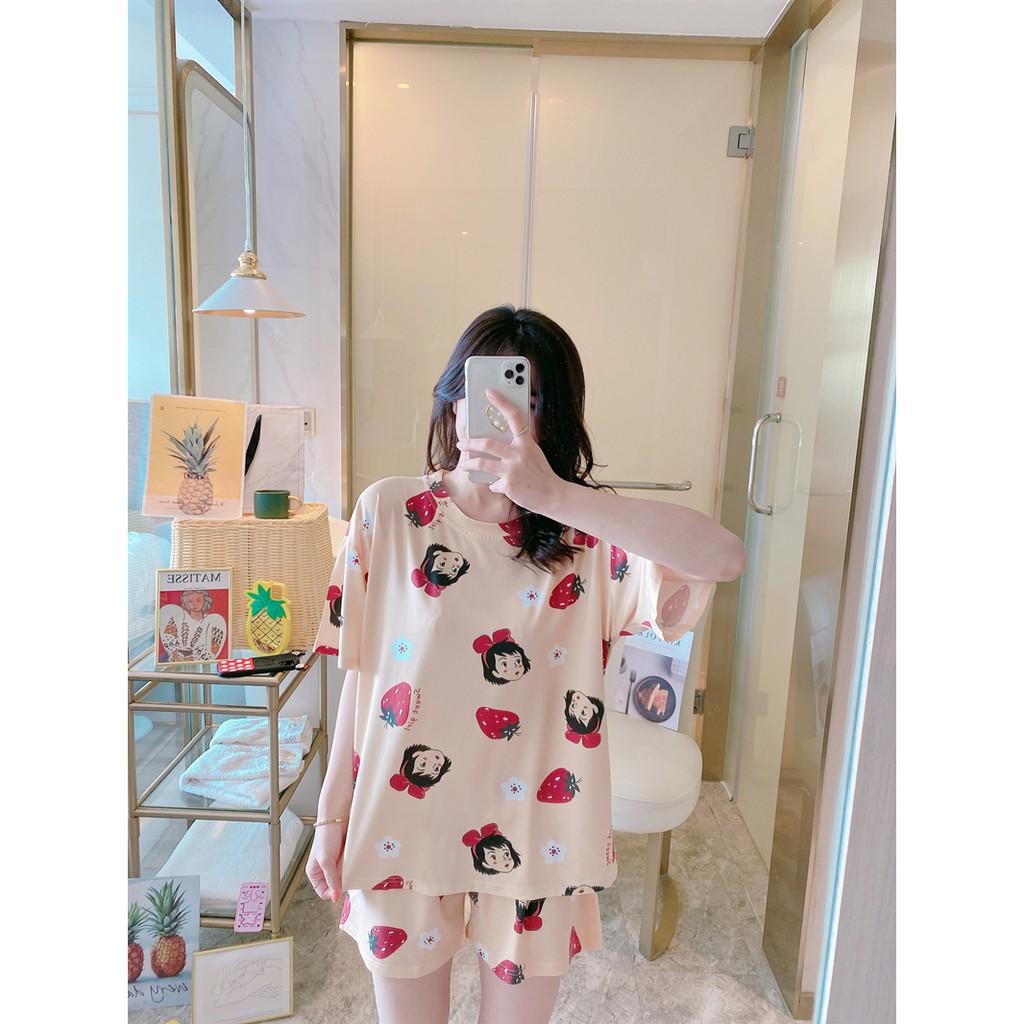 Bộ mặc nhà cộc tay họa tiết hoạt hình dễ thương