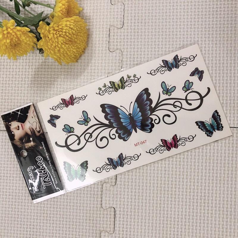 Combo 5 tấm hình xăm dán bướm xinh 10x20cm (Shop phát ngẫu nhiên hoặc khách chọn. Tặng tấm đồng size khi mua 2 combo)