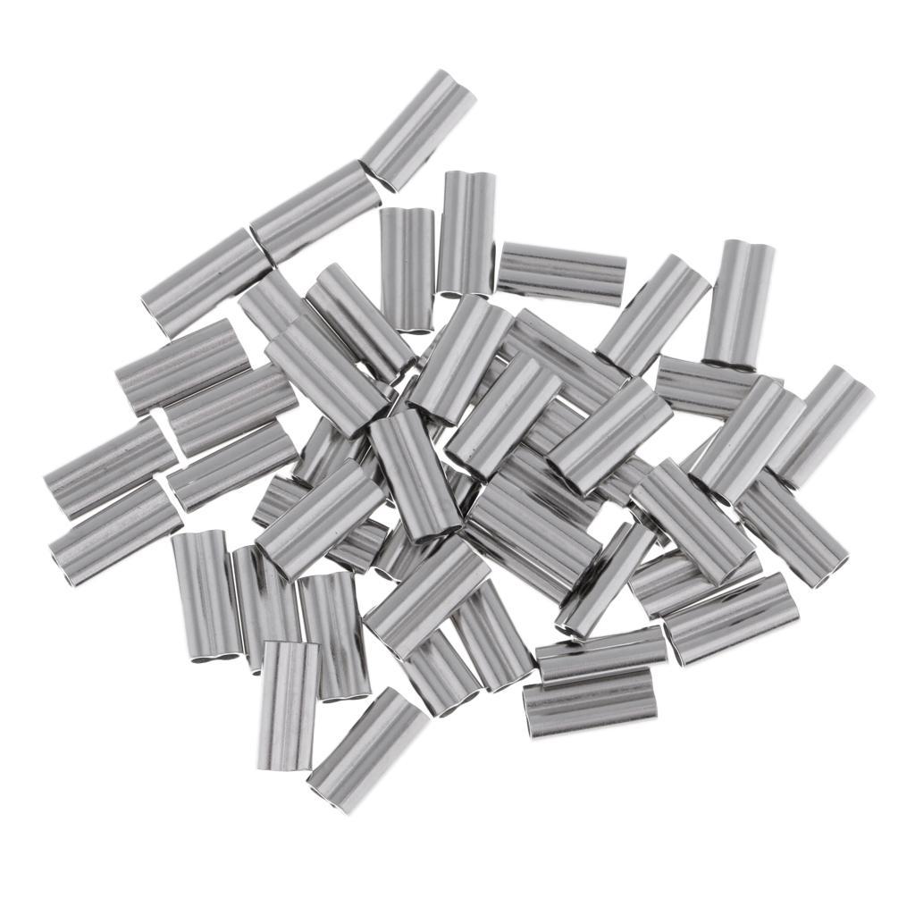 50pcs Copper Fishing Double Barrel Crimp Sleeves Carp Fishing Accessories High Strength Corrosion Resistant