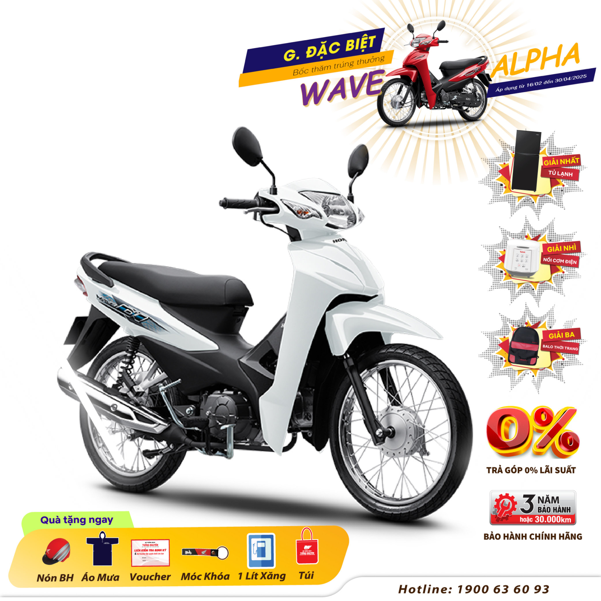 Xe máy Honda Wave Alpha 2024 Phiên bản Tiêu Chuẩn