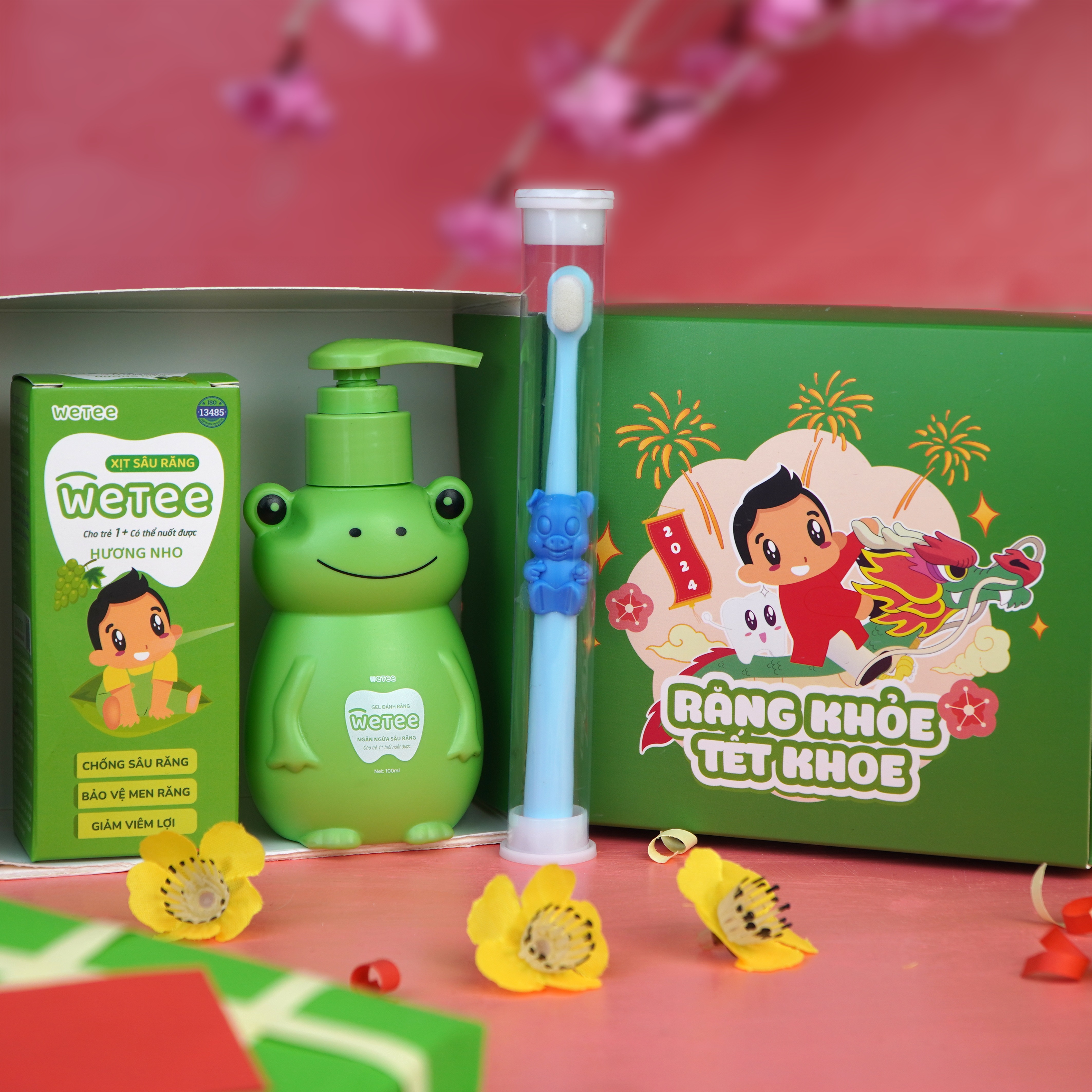 1 Gel Đánh Răng Wetee 100ml + 1 Xịt Chống Sâu Răng Wetee 30ml Tặng Kèm Bàn Chải Đánh Răng Lông Mềm