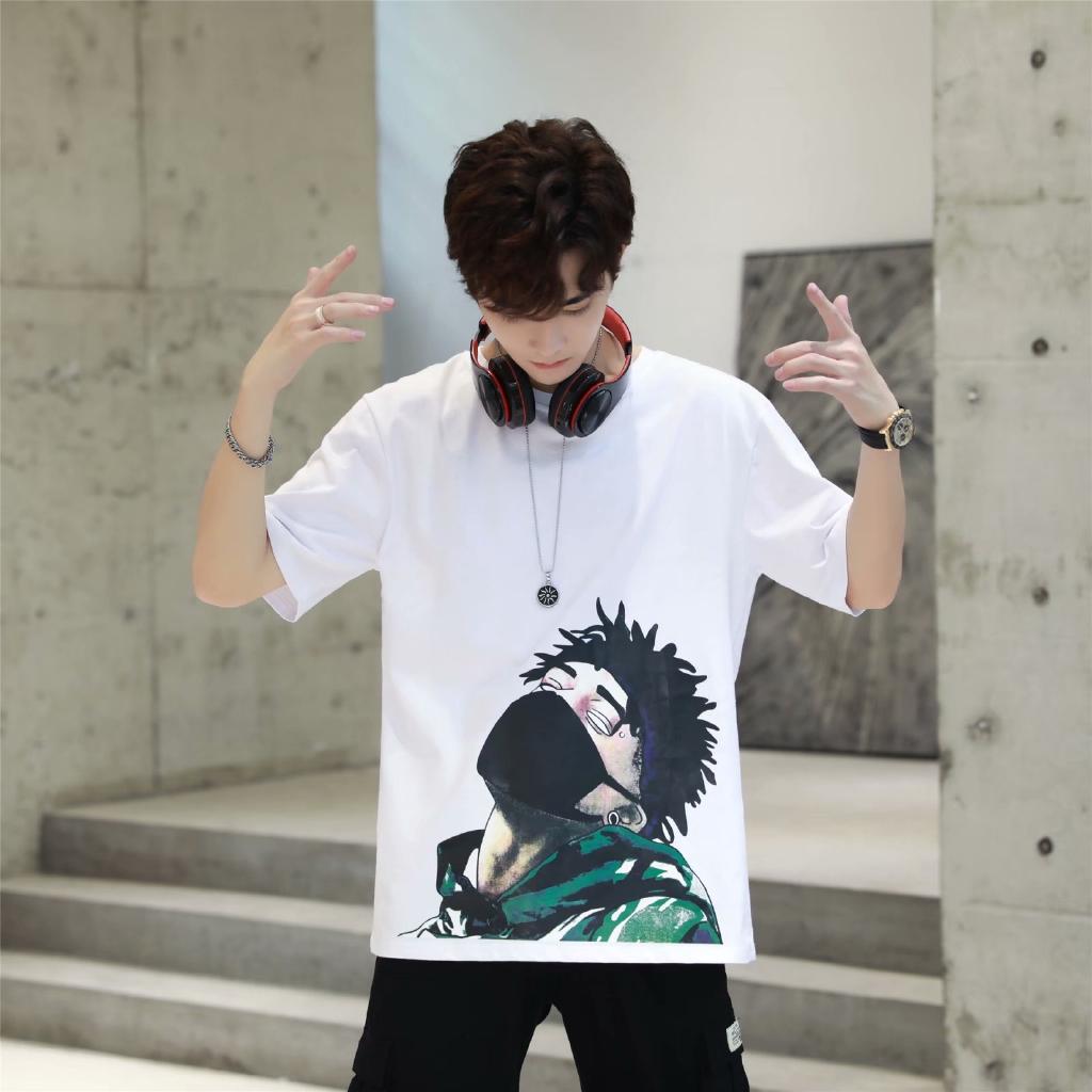 Áo Thun Nam Tay Ngắn In Hình Mặt Nạ Cá Tính