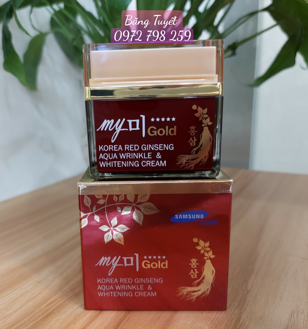 Kem Dưỡng Da Trắng Hồng Mờ nếp nhăn Nhân Sâm My Gold 50ml Hàn Quốc