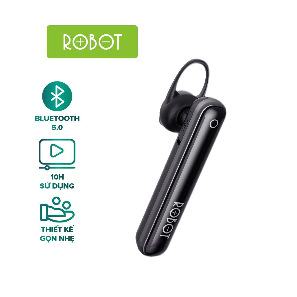 Tai Nghe Bluetooth Nhét Tai ROBOT Talk10 Chống Nước IPX5 Hỗ Trợ Đàm Thoại - Hàng Chính Hãng