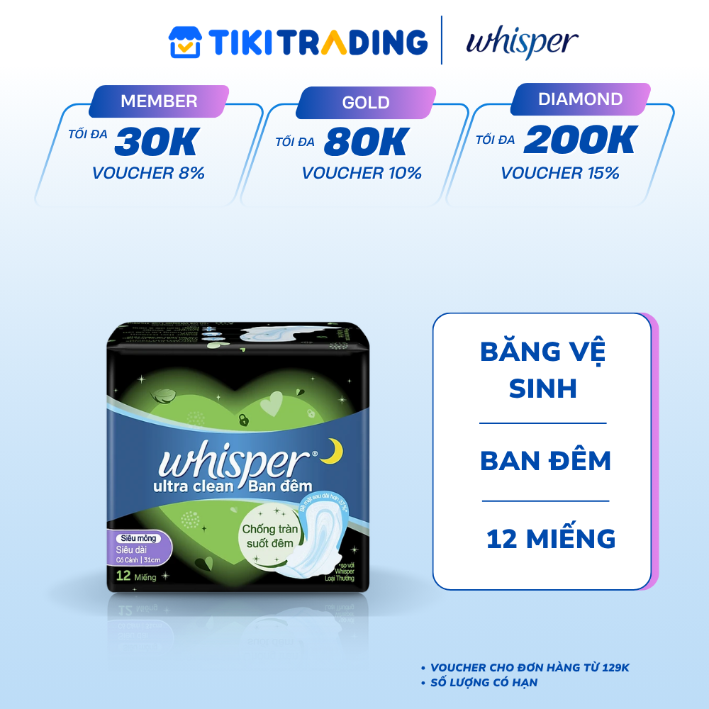 Whisper Ultra cánh đêm 12Sx24(12.22)
