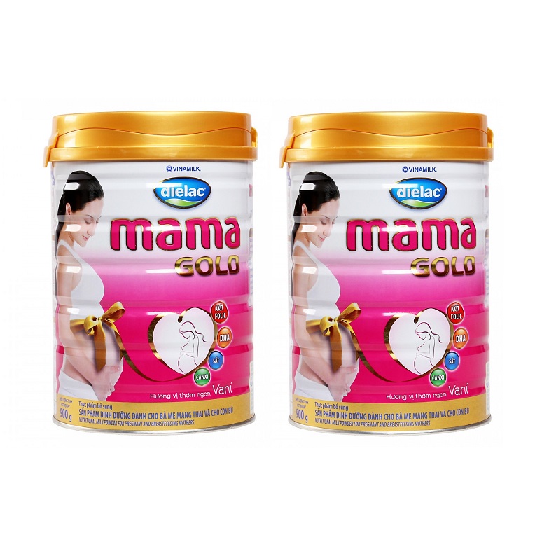 Bộ 2 Lon Sữa bột Vinamilk Dielac MaMa Gold hương Vani lon 900g