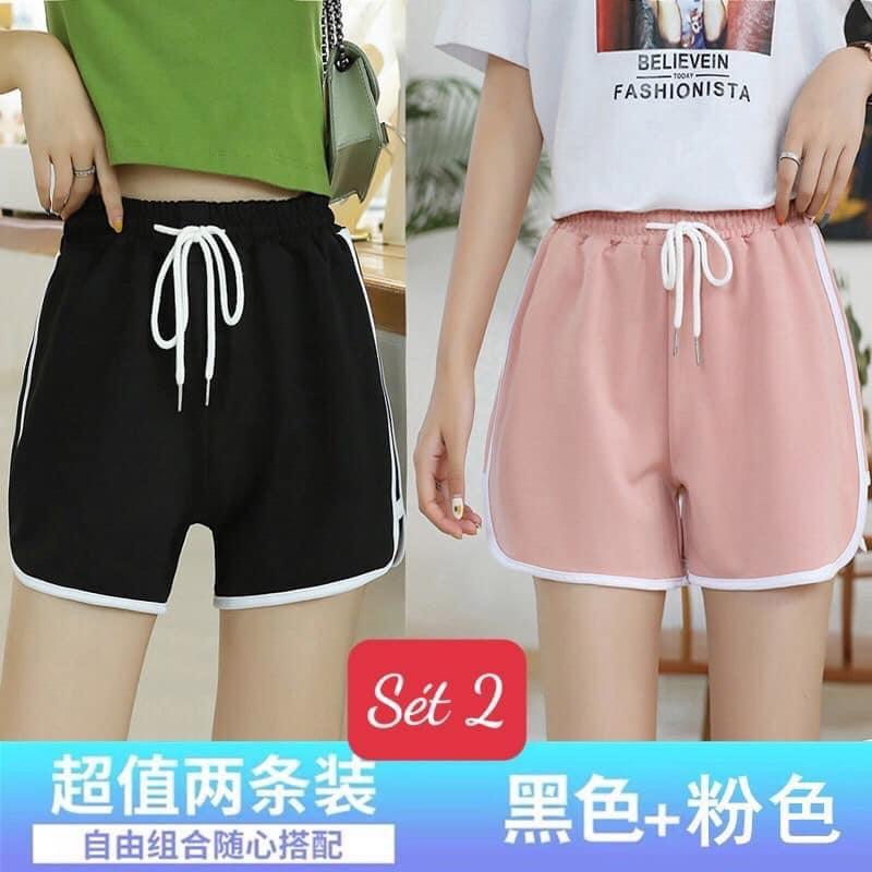 Quần Short Viền Đùi T205 Shorts thể thao dáng ngắn năng động trẻ trung màu đen Ulzzang HOT