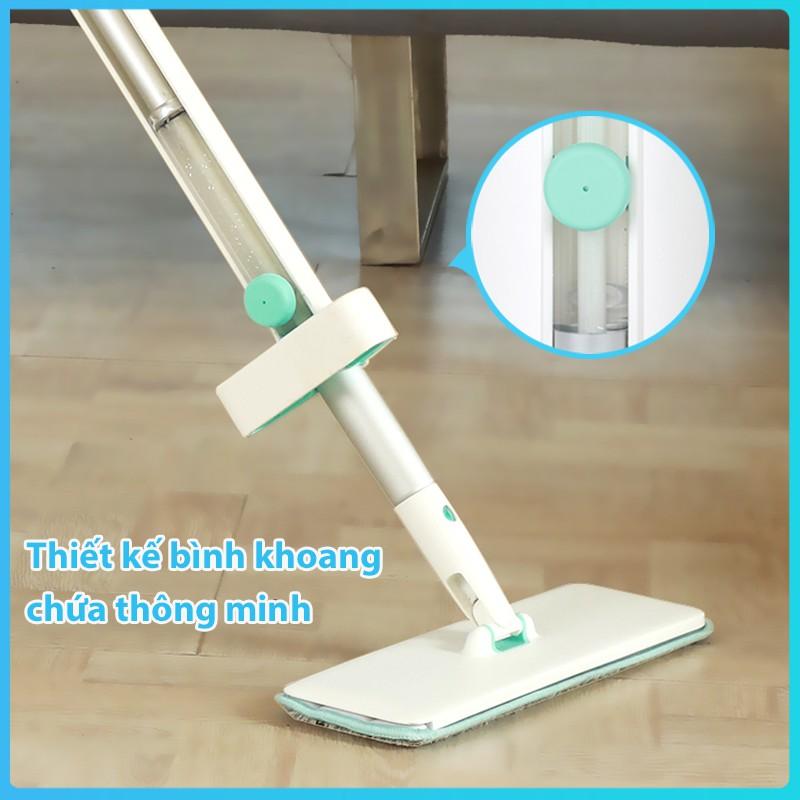 Cây Lau Nhà MyJae Sợi Microfiber Tự Vắt Phun Sương Xoay 360 Độ Thông Minh 138cm