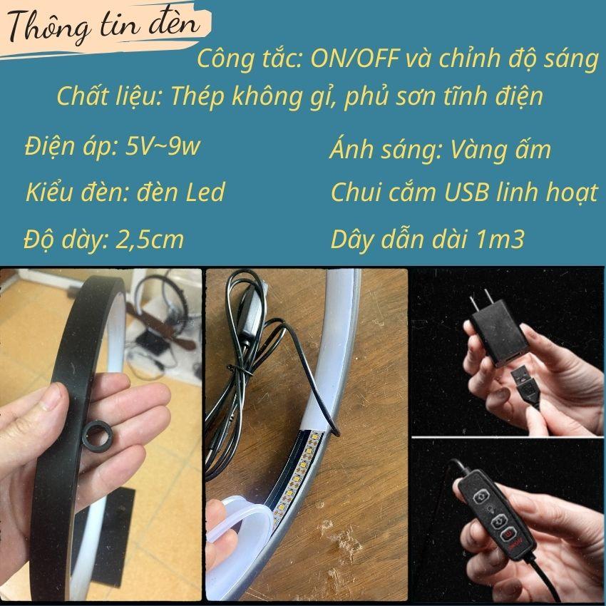 Vòng tròn đèn led trang trí tiểu cảnh, Vòng hào quang tôn dáng tượng, lũa, cây cảnh decor trang trí tượng gốm tiểu cảnh