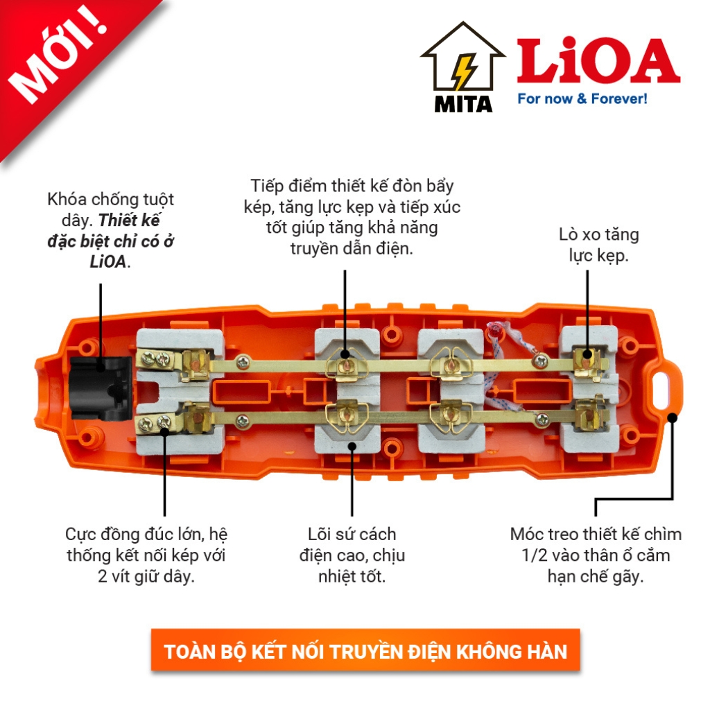 Ổ cắm siêu tải 6600W không dây LiOA 2 ổ, 3 ổ, 4 ổ, 6 ổ hàng chính hãng shop MITA