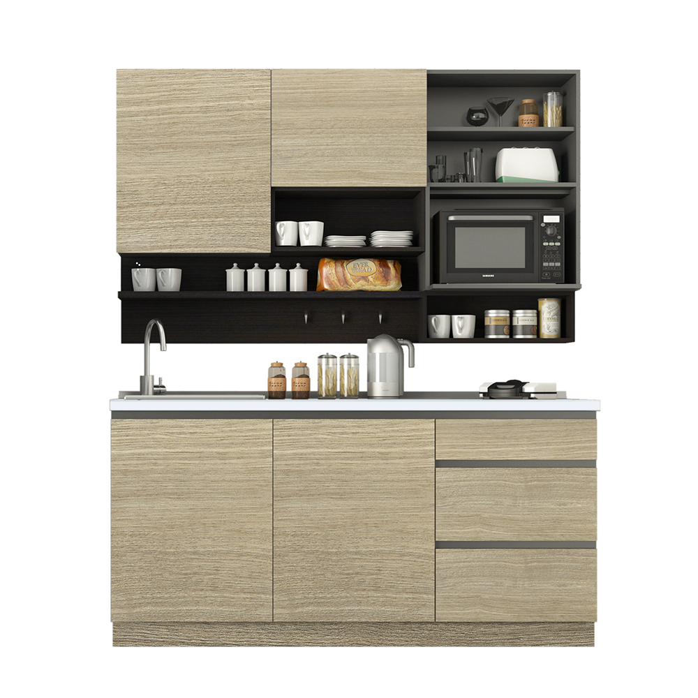 Kệ tủ bếp đa năng nhiều ngăn MINZOKU gỗ công nghiệp cao cấp phủ melamine chống ẩm, vân gỗ tự nhiên sang trọng | Index Living Mall - Phân phối độc quyền tại Việt Nam