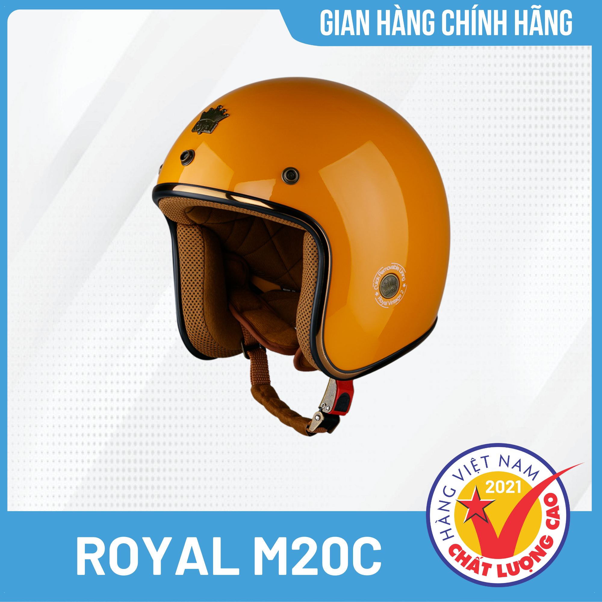 Nón bảo hiểm 3/4 cao cấp Royal M20C Thời trang, Cá tính, Bảo hành chính hãng 12 tháng