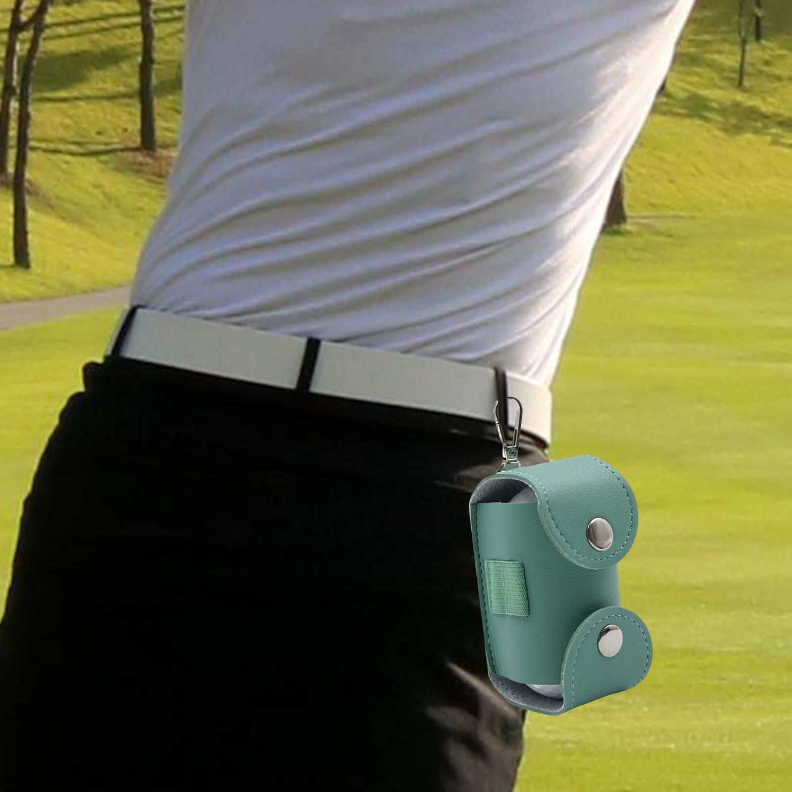 PU Leather Club Ball Pouch Waist Bag Golfer Outdoor Case