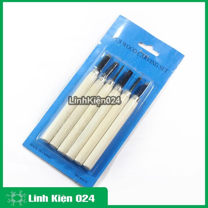 Bộ Dao Tiện Cán Gỗ 6 Chiếc