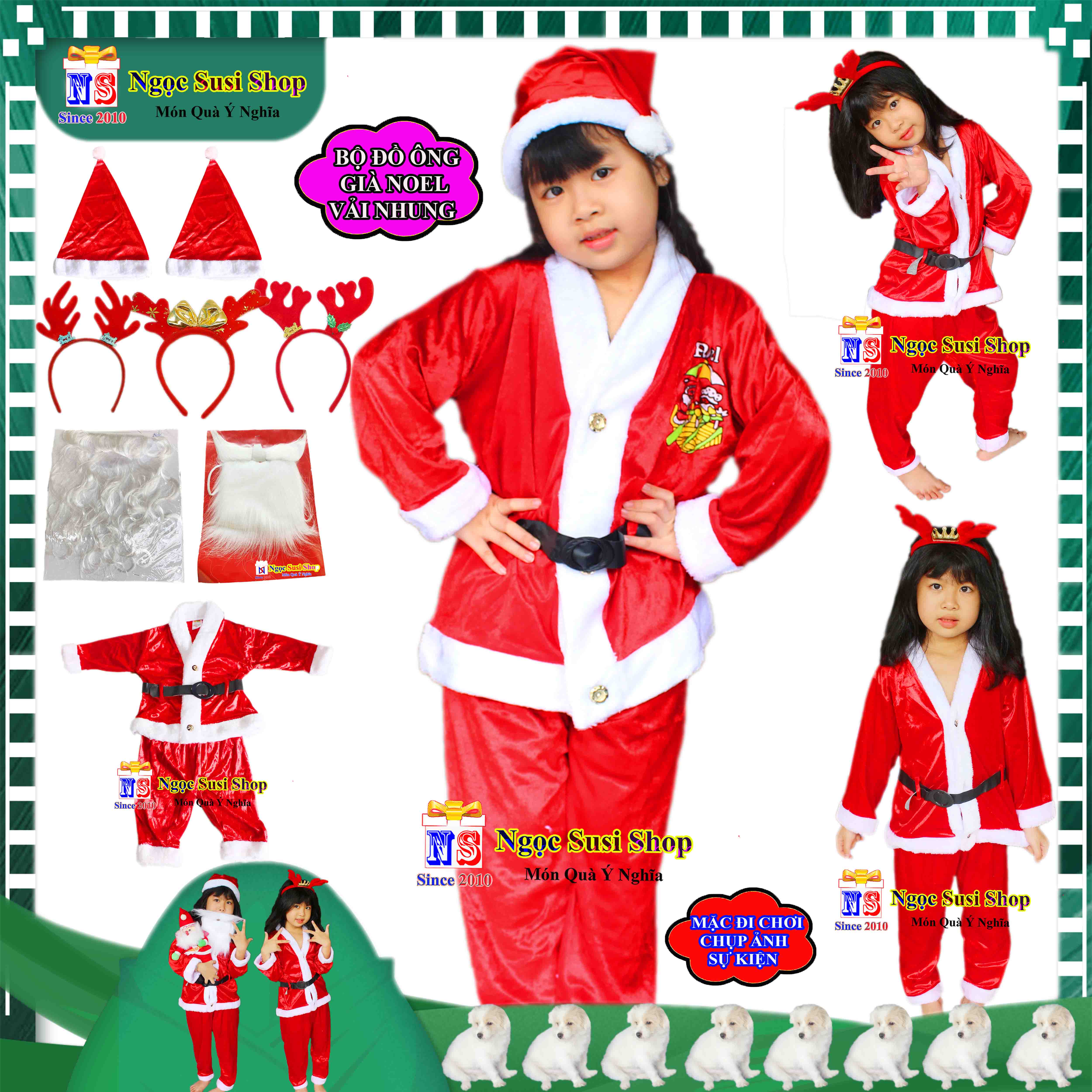 QUẦN ÁO ÔNG GIÀ NOEL CHẤT VẢI NHUNG CAO CẤP CHO BÉ TỪ 1 - 10 TUỔI BỘ ĐỒ NOEL MẶC ĐI CHƠI SỰ KIỆN CHỤP ẢNH SIÊU ĐẸP
