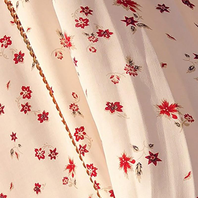 Áo chiffon nữ tay dài phối bèo in hoa phong cách vintage