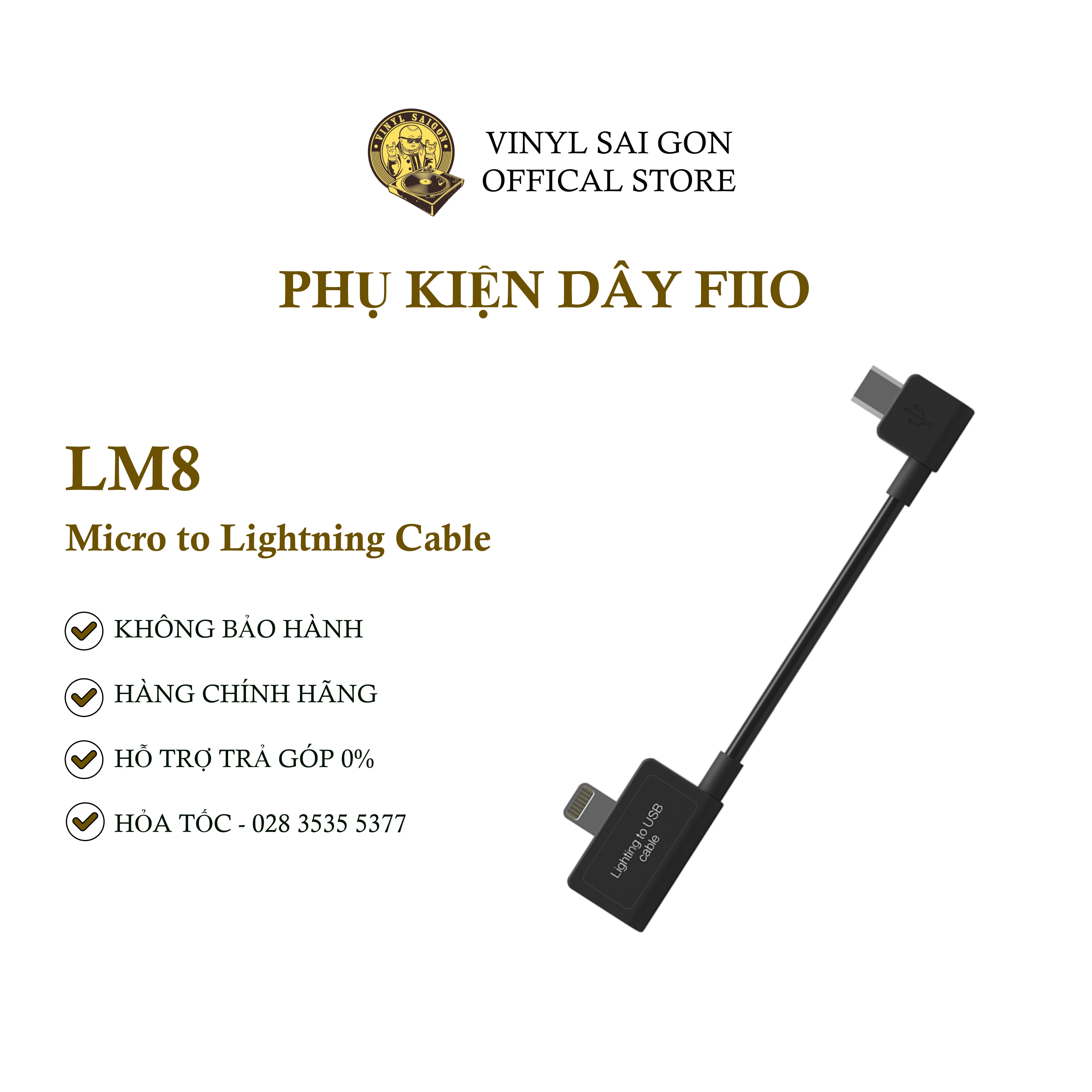 Phụ Kiện Dây Kết Nối FiiO LM8 (LN To Micro USB) - Hàng Chính Hãng