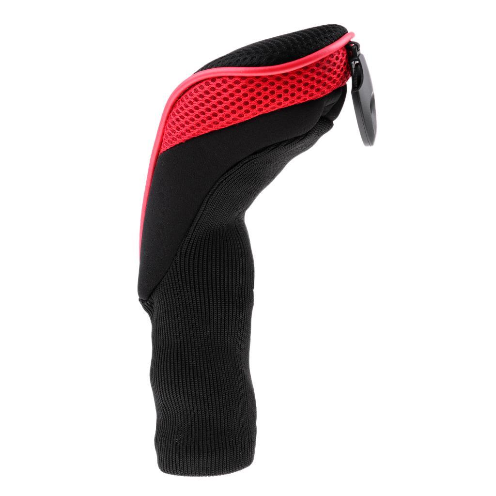 3pcs Long Neck Golf Club Head Cover Wood Headcover for Women Black
