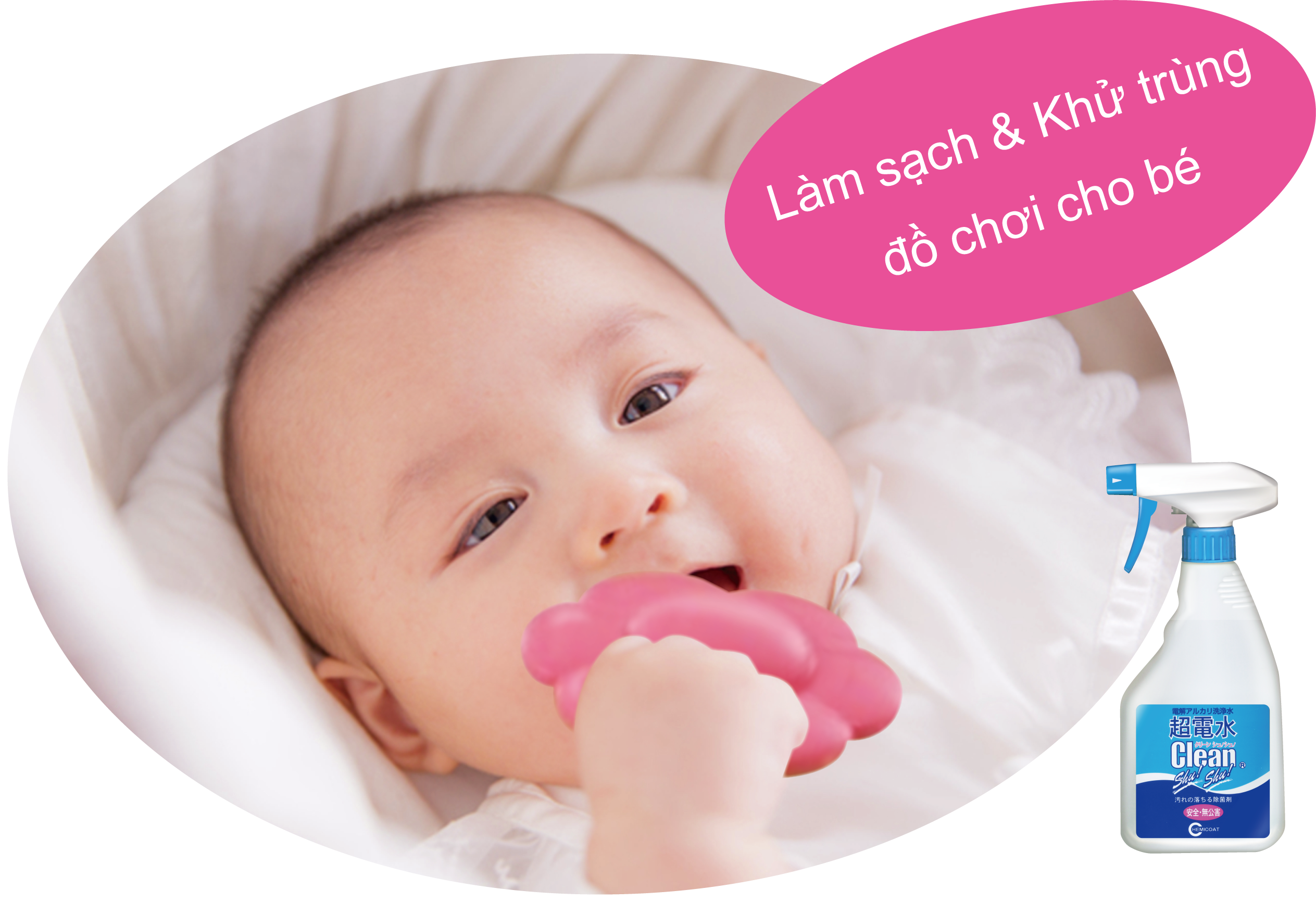 Nước ion siêu kiềm CLEAN SHU! SHU! 50 mL Chai xịt Làm sạch - Diệt khuẩn - Khử mùi - Không hóa chất  đến từ Nhật Bản