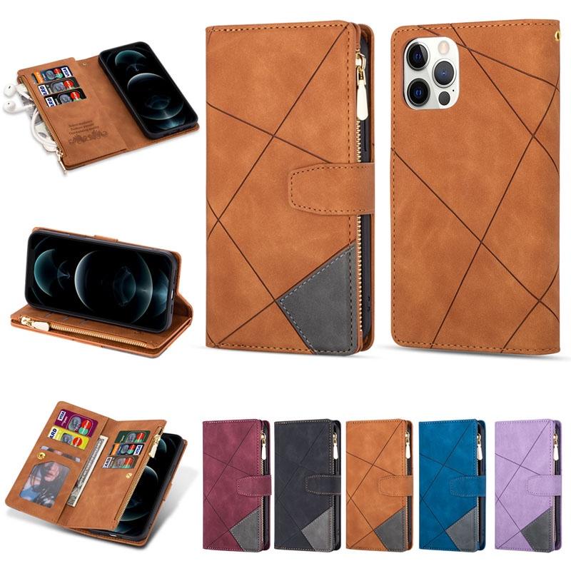Ốp điện thoại da nắp lật dạng ví có khóa kéo đa năng cho iPhone 6 Plus 6S Plus 7 Plus iPhone 8 Plus X XR XS Max SE
