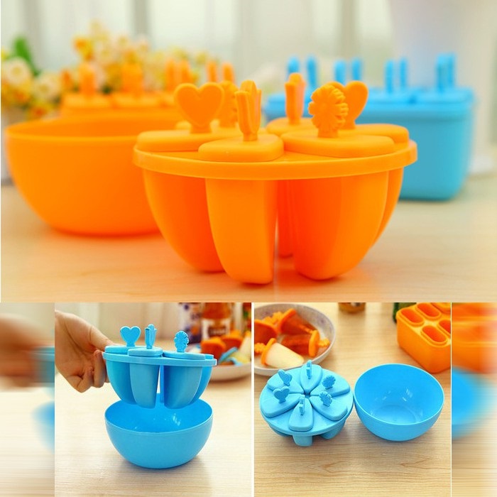 Khuôn Làm Kem 6 Que Hình Tròn Kiểu Mới
