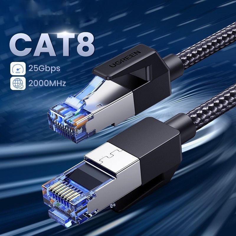 Cáp mạng Cat8 đúc sẵn bọc dù dài 1-5M chính hãng UGREEN NW153 - Hàng chính hãng