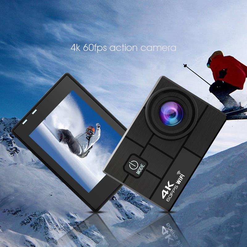 Action Camera Ultra HD 4K/60fps 24MP WiFi 2" 170D Remote Control 30M Helmet Video Go Waterproof Pro Anti-Shake Sport Camera