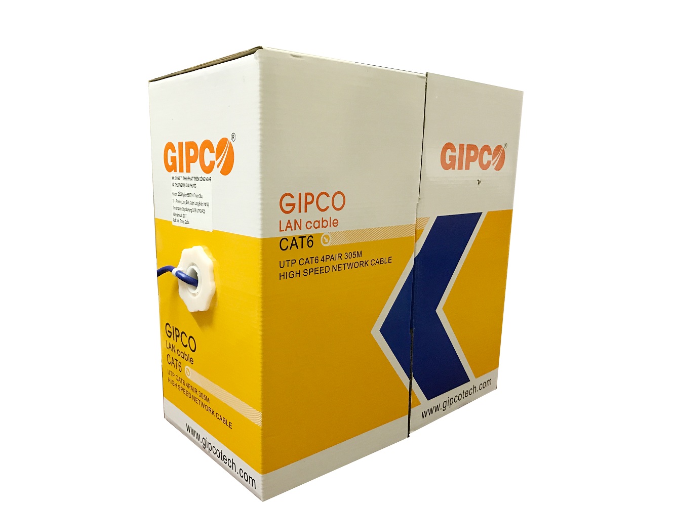 Thùng dây cáp mạng GIPCO CAT6 305m - Hàng chính hãng