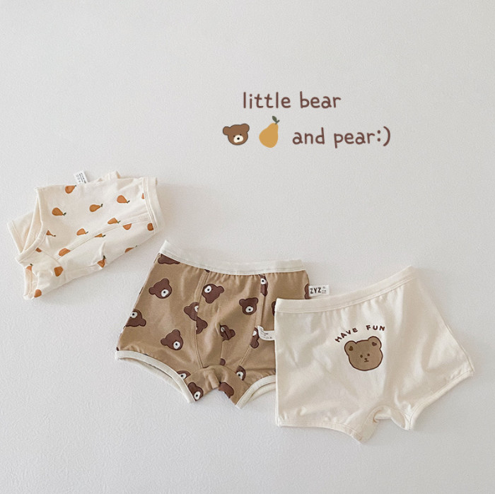 Set 3 quần chip chất liệu cotton họa tiết gấu thỏ dễ thương cho bé QA29 Mimo Baby