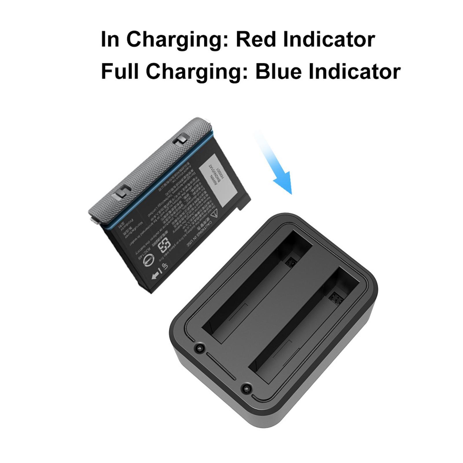 Travel Dual Battery Charger Professional Type-C for  Action Camera