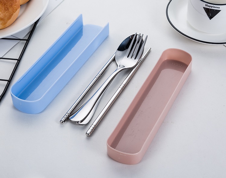 Bộ 2 Hộp Đựng Cơm Kèm Hộp 3 Dụng Cụ Đũa Thìa Dĩa