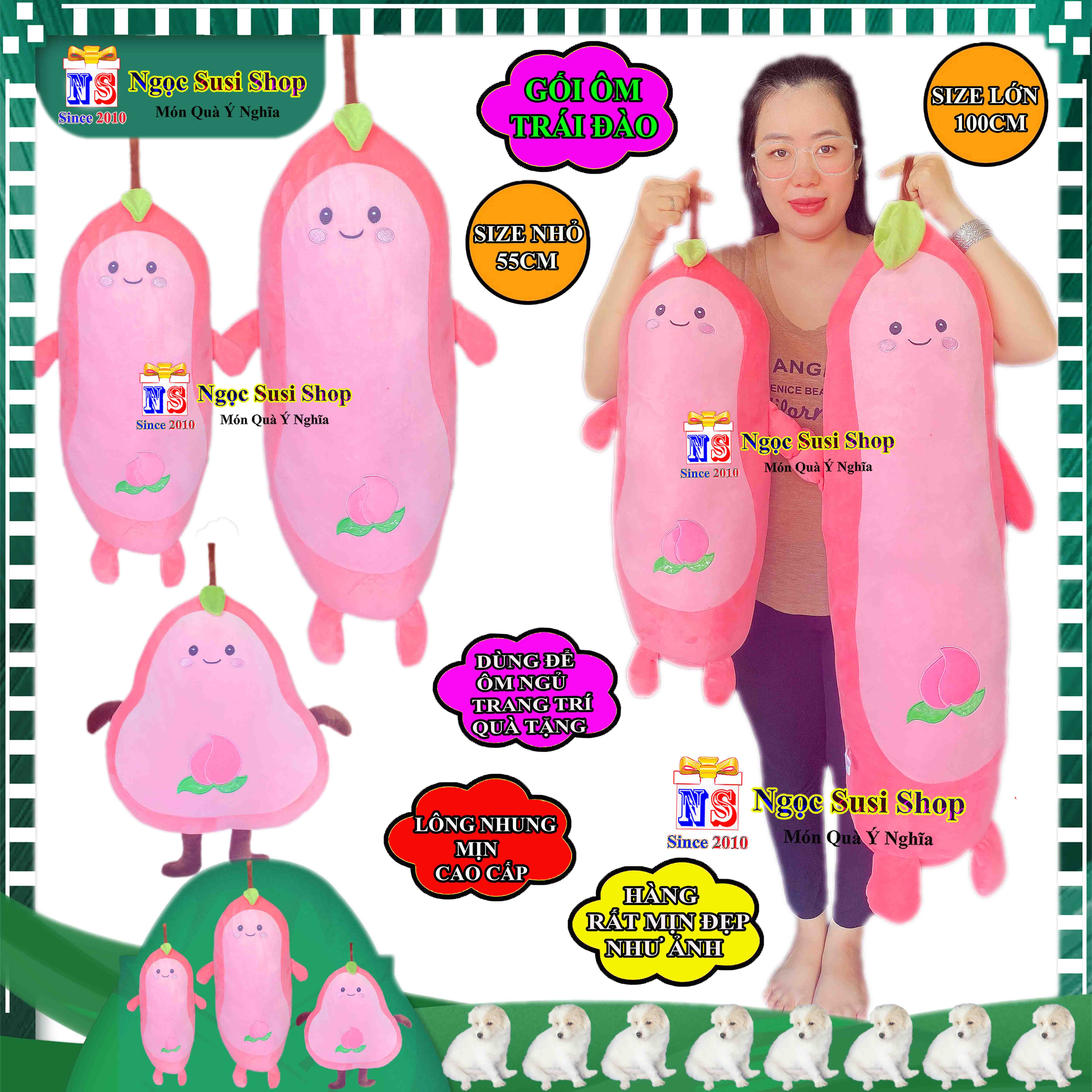 THÚ NHỒI BÔNG TRÁI ĐÀO ÔM NGỦ SIÊU NHẸ RẤT MỀM ÔM RẤT SƯỚNG - GỐI ÔM HÌNH QUẢ ĐÀO CAO CẤP