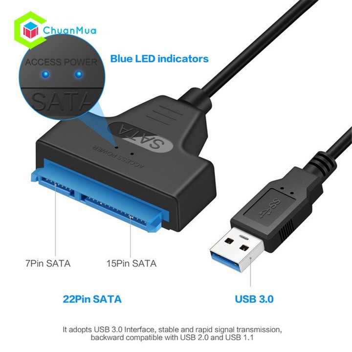 Cáp Sata 3.0 kết nối ổ cứng ngoài chuyển đổi USB 3.0 sang SSD HDD SATA 2.5 inch Hàng Chính Hãng