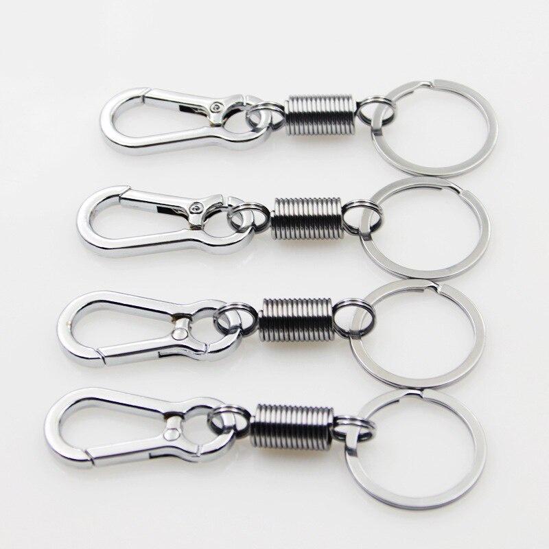 4PCS Spring Keychain Climbing Hook Car Keychain Strong Carabiner Shape Keychain Zinc Alloy Keychain Chain Rings Accessories