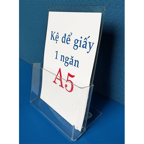 Kệ để giấy 1 ngăn khổ A5 đứng mica 2mm