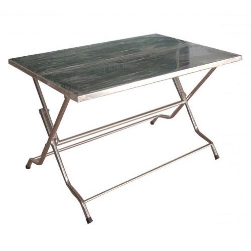 Bàn Gấp Gọn Mặt Inox Chân Inox 60cm x 100cm