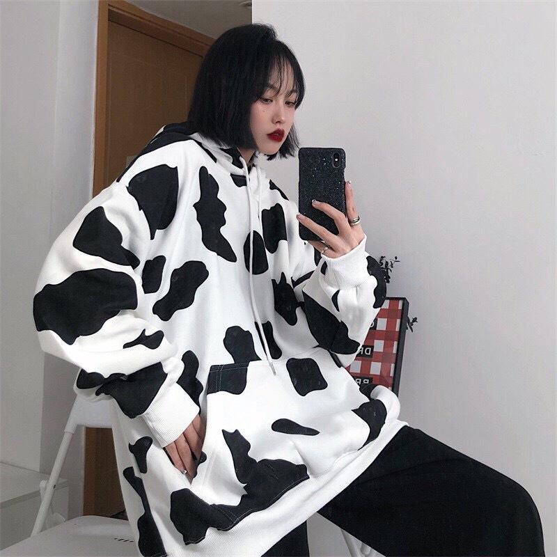 Áo Khoác Nỉ Bông In Hoodie Bò Sữa HD01 Nam Nữ Cao Cấp Form Rộng Dễ Mặc Phong Cách Hàn Quốc Dễ Phối Đồ | MAZINGSHOP