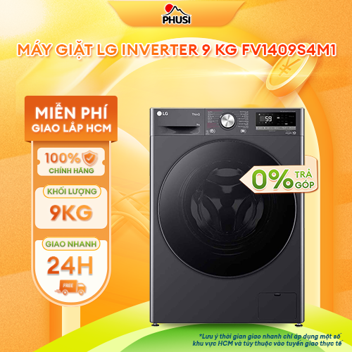 Máy giặt LG Inverter 9 kg FV1409S4M1 - Hàng Chính Hãng - Mới 100%