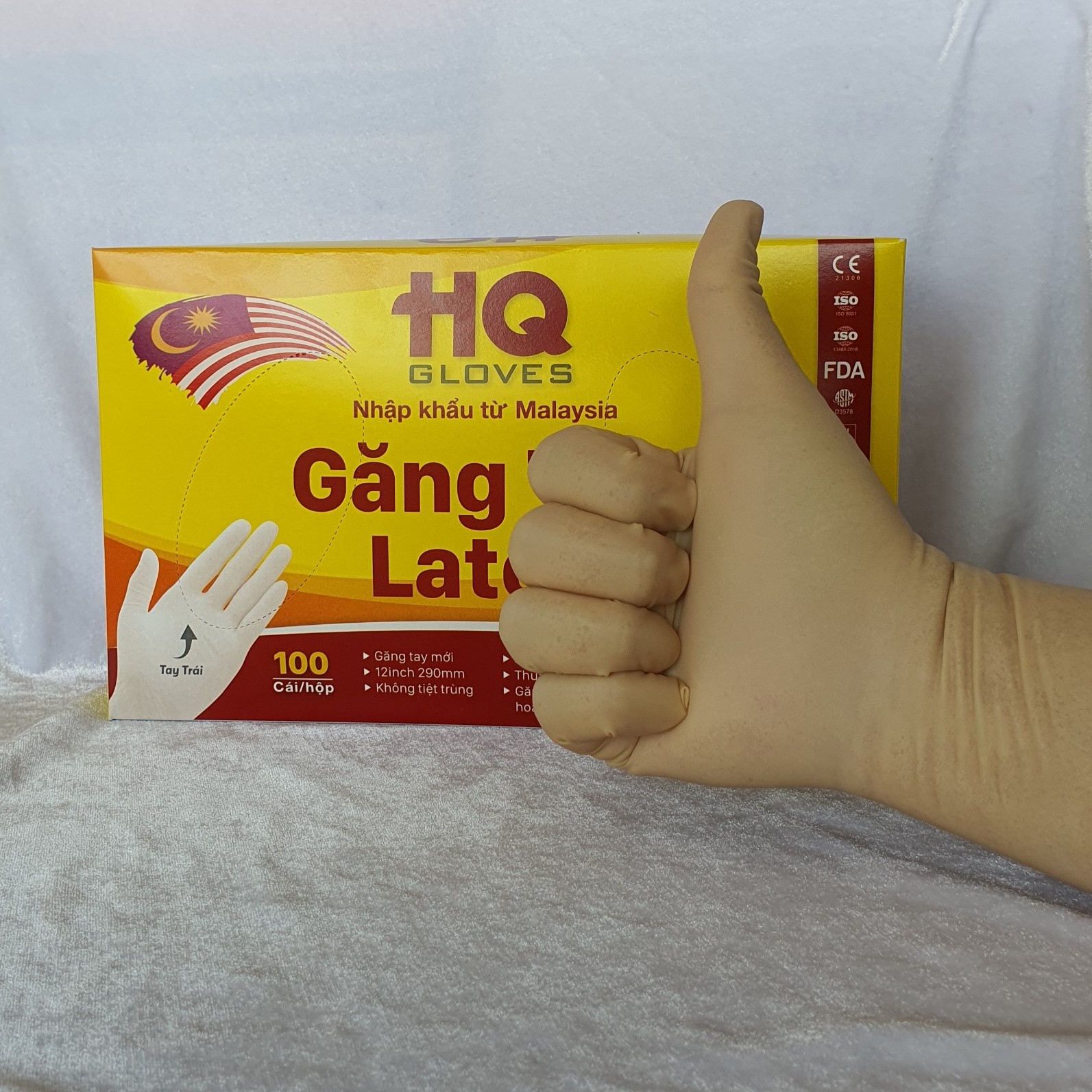 Găng Tay Y Tế HQ Gloves, Có Bột Không Bo, Hộp 100 Cái