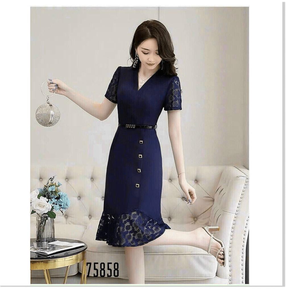 ĐẦM VOAN LỤA ÔM NỮ SIÊU XINH KÈM NỊT TÔN DÁNG CHO QUÝ CÔ THỜI TRANG MỚI KINGSHOP79