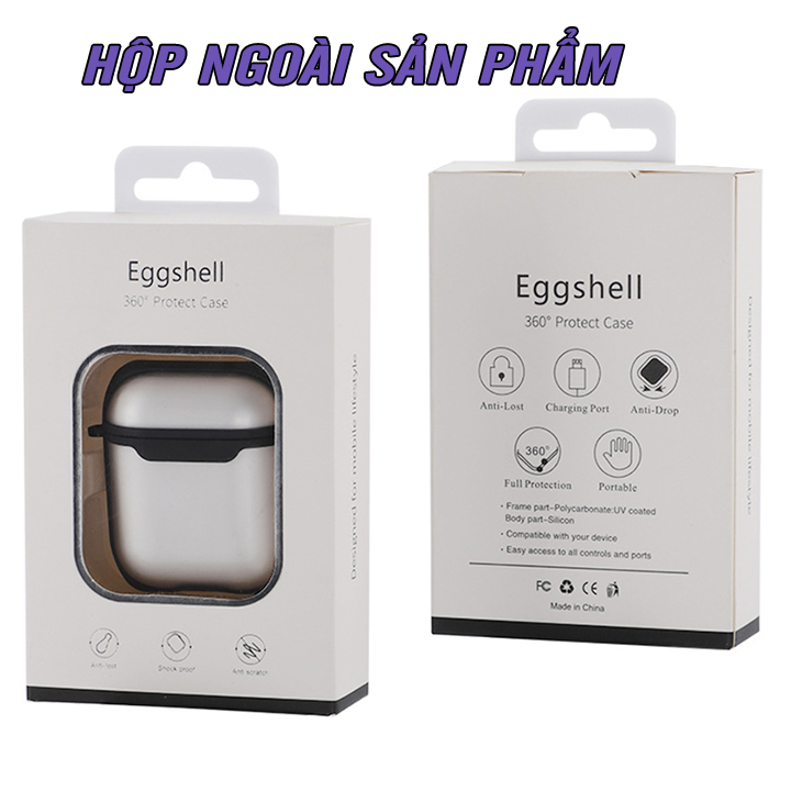 Bao case dành cho tai nghe Apple Airpods 1 / 2 hiệu WIWU Eggshell Case chống sốc siêu mỏng bảo vệ toàn diện, vật liệu cao cấp - Hàng nhập khẩu (Màu ngẫu nhiên)
