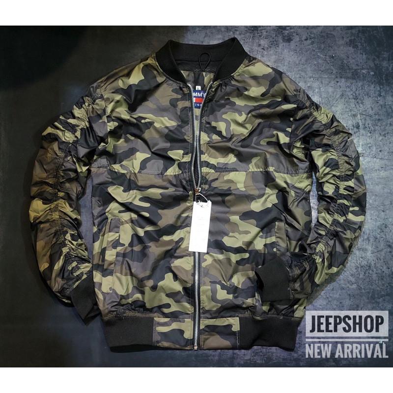 Áo khoác bomber dù phong cách Retro - Ngụy trang