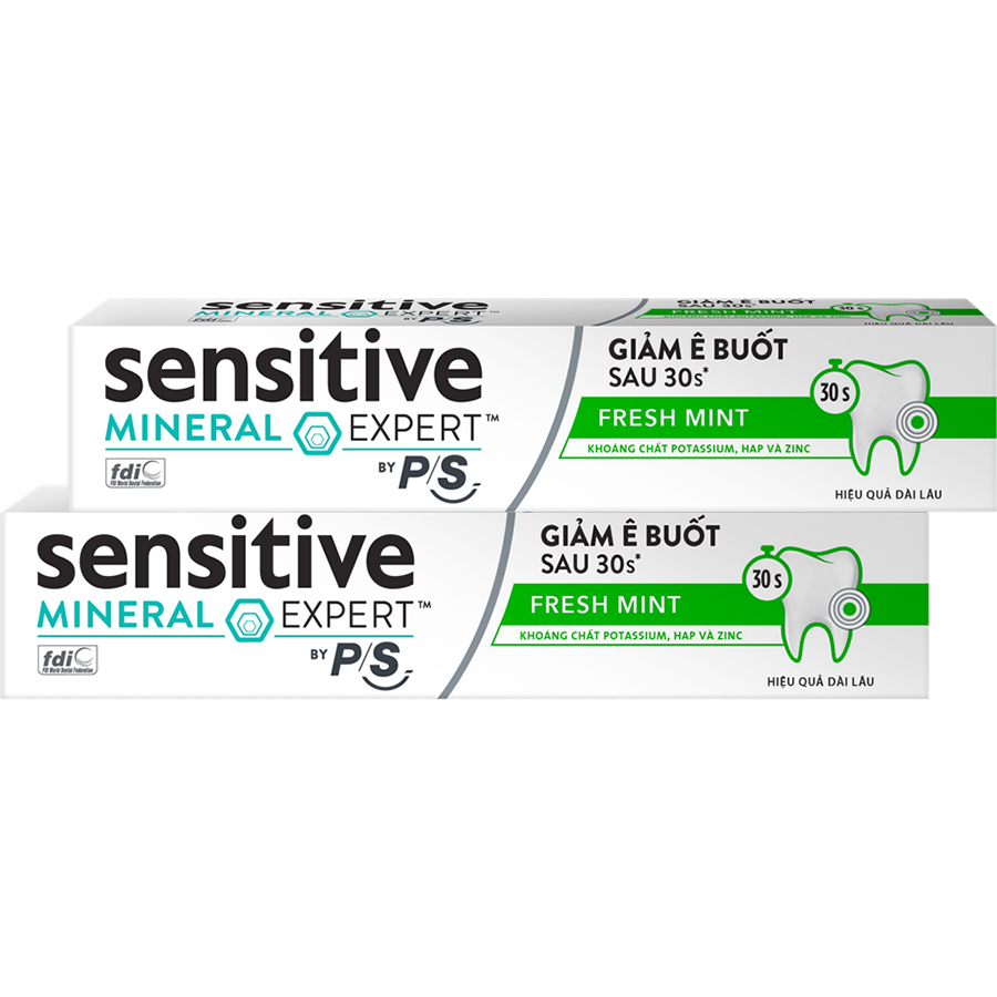 Combo 2 Kem Đánh Răng Sensitive Expert by P/S Fresh Mint Bạc Hà Thơm Mát 100g