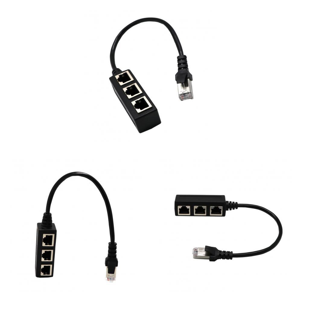 3Pcs RJ45 1 Male to 3 X Female Port LAN Ethernet Network Splitter Cable