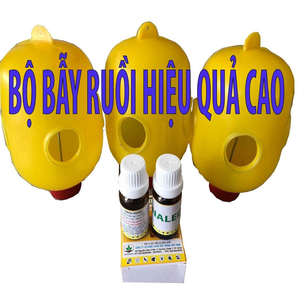 BỘ 2 LỒNG BẪY & 2 LỌ DIỆT RUỒI VÀNG - HIỆU QUẢ NHANH