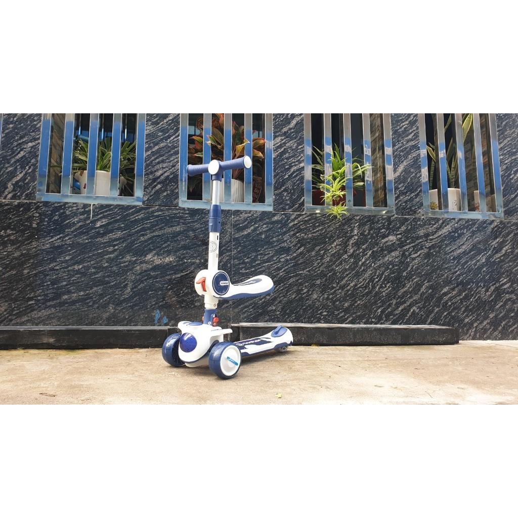 Xe trượt Scooter cho bé BBT Global 2 trong 1 cao cấp, 3 màu xanh, vàng, hồng