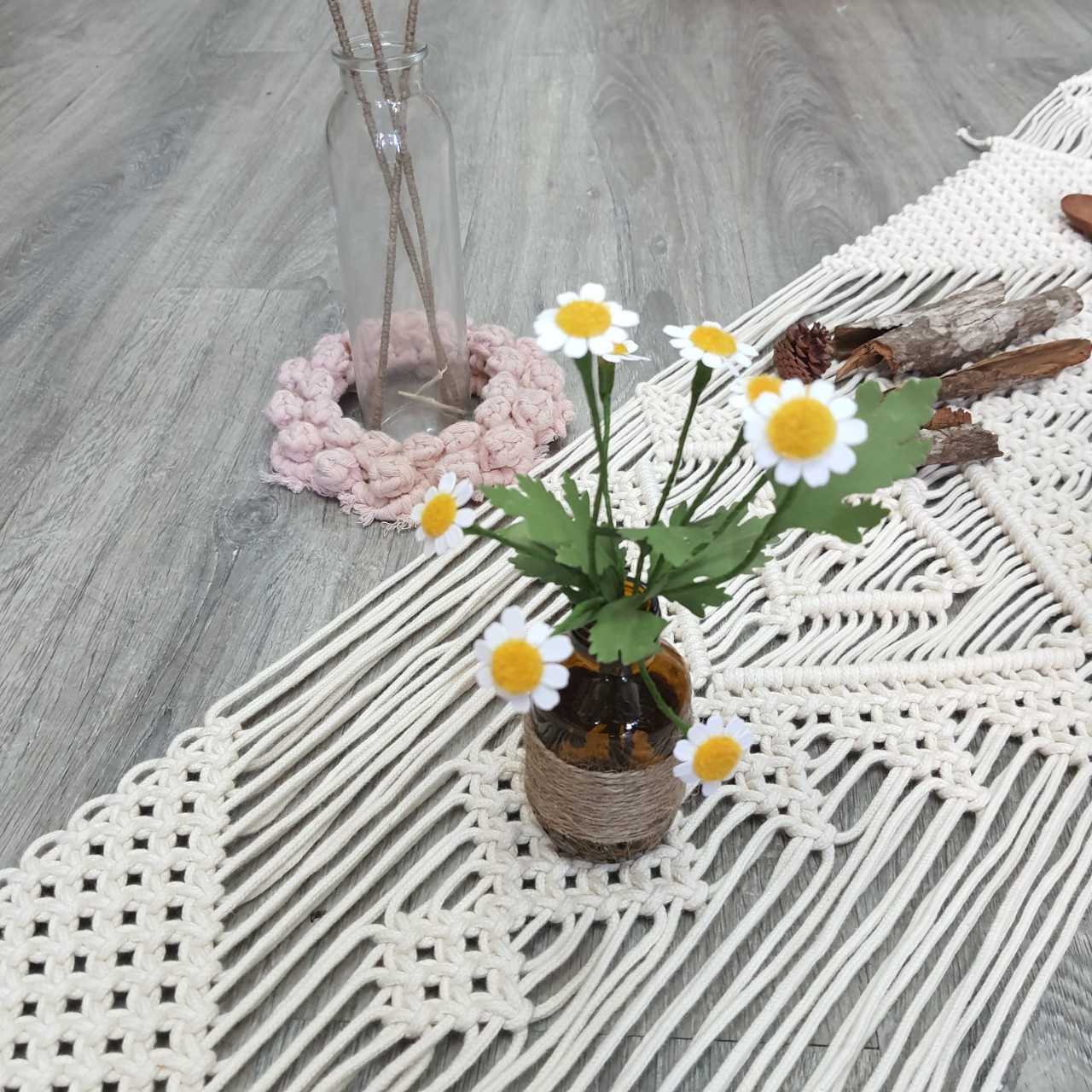 Khăn trải bàn macrame - Trang trí tân trang lại nhà cửa
