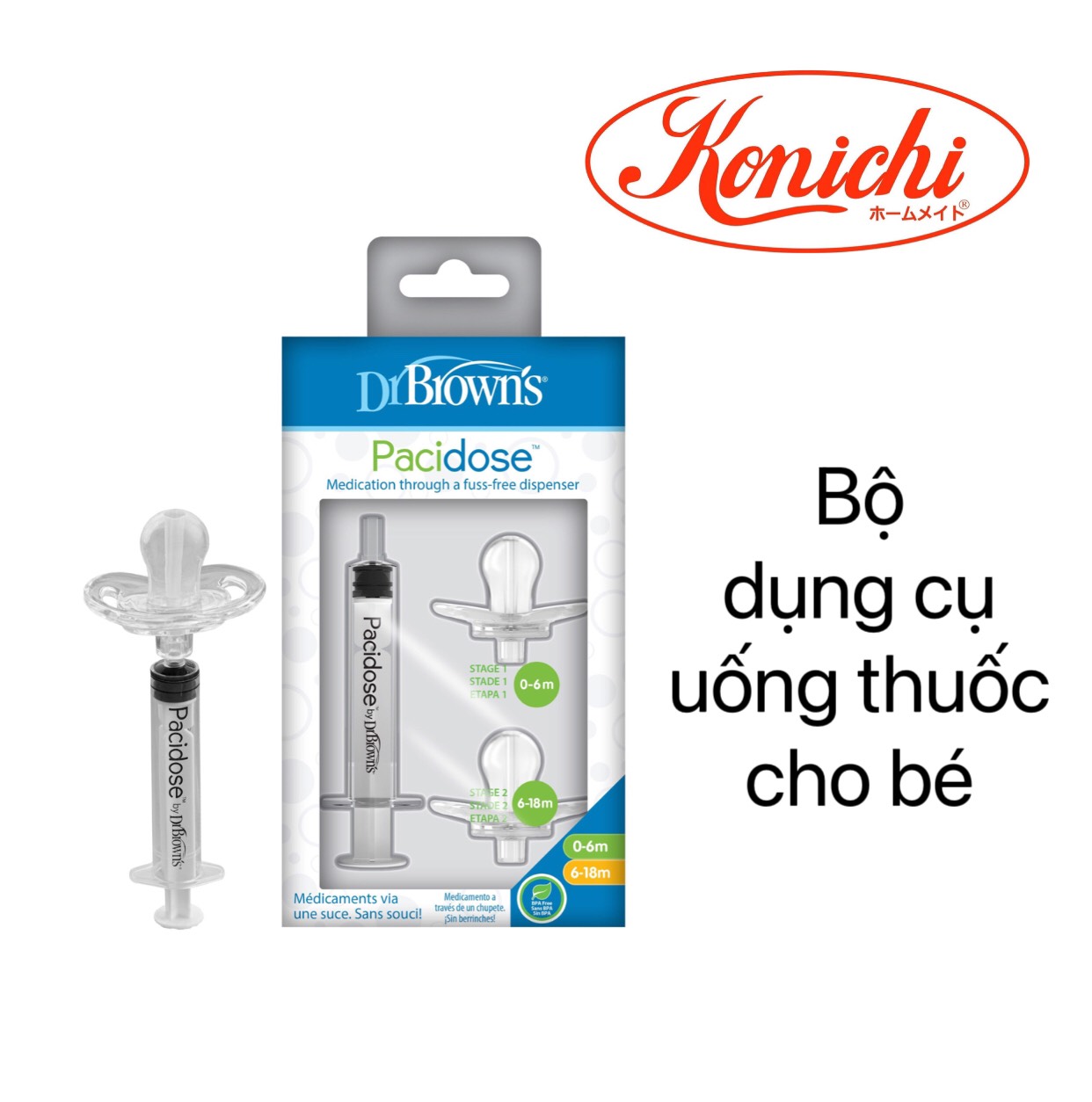 [ HG100 ] Bộ dụng cụ uống thuốc Pacidose dành cho bé - Dr.Brown's