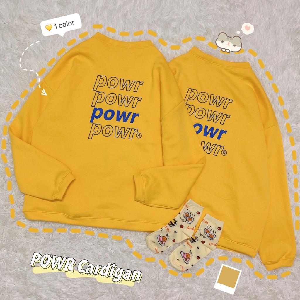 Áo khoác nỉ cardigan POWR Unisex nam nữ tee oversize form rộng pull Ulzzang Streetwear Hàn Quốc vải mềm